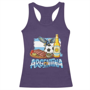 Argentine Pride Soccer And Beer Racerback Tank Top Football Fan Graphic
