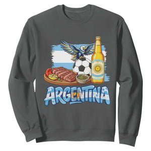 Argentine Pride Soccer And Beer Sweatshirt Football Fan Graphic