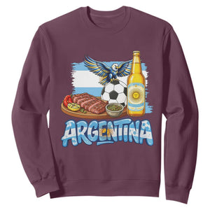 Argentine Pride Soccer And Beer Sweatshirt Football Fan Graphic