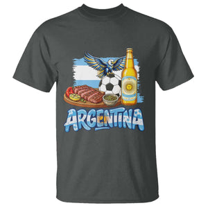 Argentine Pride Soccer And Beer T Shirt Football Fan Graphic