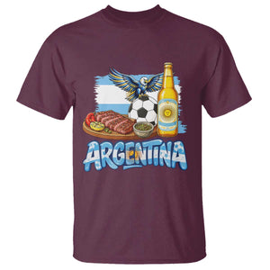 Argentine Pride Soccer And Beer T Shirt Football Fan Graphic