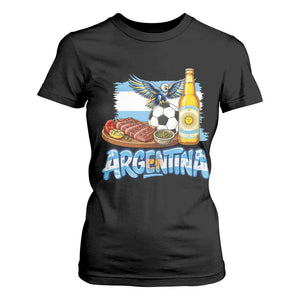 Argentine Pride Soccer And Beer T Shirt For Women Football Fan Graphic