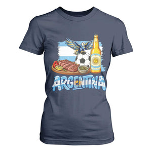 Argentine Pride Soccer And Beer T Shirt For Women Football Fan Graphic