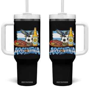 Argentine Pride Soccer And Beer Tumbler With Handle Football Fan Graphic