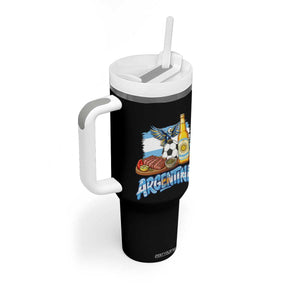 Argentine Pride Soccer And Beer Tumbler With Handle Football Fan Graphic