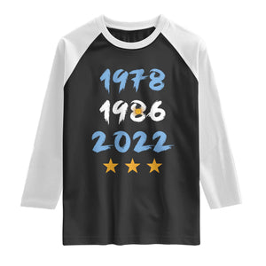Argentina 3 Stars Champions Raglan Shirt 1978 1986 2022 Football Pride
