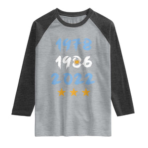 Argentina 3 Stars Champions Raglan Shirt 1978 1986 2022 Football Pride