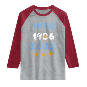 Argentina 3 Stars Champions Raglan Shirt 1978 1986 2022 Football Pride