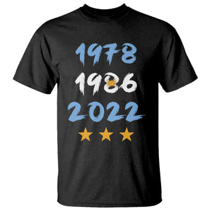 Argentina 3 Stars Champions T Shirt 1978 1986 2022 Football Pride