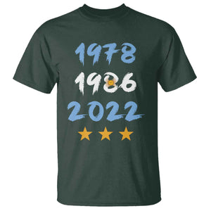 Argentina 3 Stars Champions T Shirt 1978 1986 2022 Football Pride