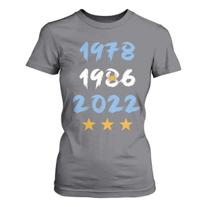 Argentina 3 Stars Champions T Shirt For Women 1978 1986 2022 Football Pride