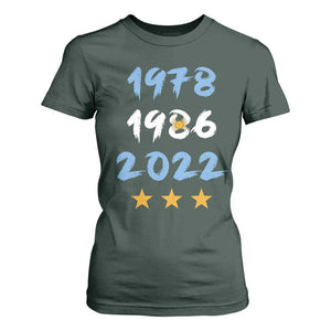 Argentina 3 Stars Champions T Shirt For Women 1978 1986 2022 Football Pride