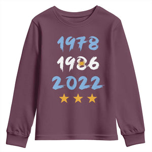 Argentina 3 Stars Champions Youth Sweatshirt 1978 1986 2022 Football Pride