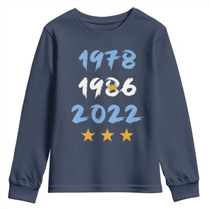 Argentina 3 Stars Champions Youth Sweatshirt 1978 1986 2022 Football Pride