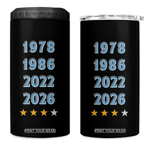 Argentina Flag Pride Soccer 4 in 1 Can Cooler Tumbler 1978 1986 2022 Future Fourth Star