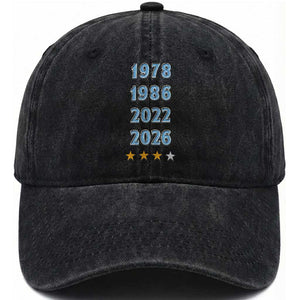 Argentina Flag Pride Soccer Washed Cotton Baseball Cap 1978 1986 2022 Future Fourth Star