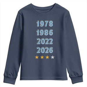 Argentina Flag Pride Soccer Youth Sweatshirt 1978 1986 2022 Future Fourth Star