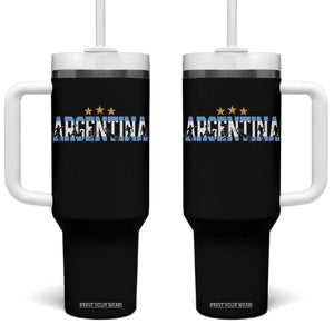 Proud Argentina Futbol Supporter National Pride Gift Tumbler With Handle