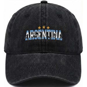 Proud Argentina Futbol Supporter National Pride Gift Washed Cotton Baseball Cap