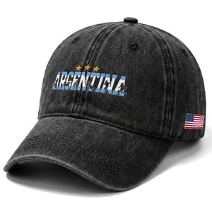 Proud Argentina Futbol Supporter National Pride Gift Washed Cotton Baseball Cap