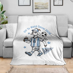 Funny Goat Football Lover Throw Blanket Off To Watch Argentina Soccer 2026