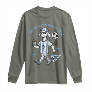 Funny Goat Football Lover Long Sleeve Shirt Off To Watch Argentina Soccer 2026