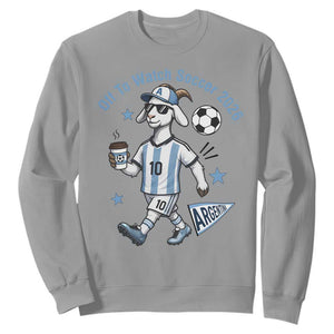 Funny Goat Football Lover Sweatshirt Off To Watch Argentina Soccer 2026
