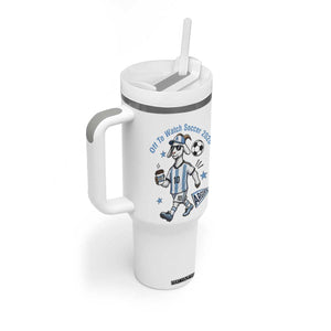 Funny Goat Football Lover Tumbler With Handle Off To Watch Argentina Soccer 2026
