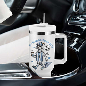 Funny Goat Football Lover Tumbler With Handle Off To Watch Argentina Soccer 2026