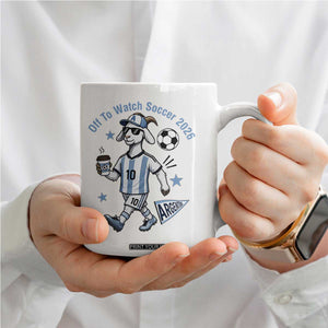 Funny Goat Football Lover Coffee Mug Off To Watch Argentina Soccer 2026