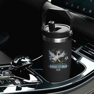 Funny Argentina Soccer Goose Flip Straw Tumbler Football Fan Graphic
