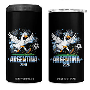 Funny Argentina Soccer Goose 4 in 1 Can Cooler Tumbler Football Fan Graphic