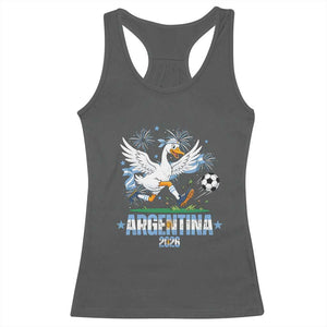 Funny Argentina Soccer Goose Racerback Tank Top Football Fan Graphic
