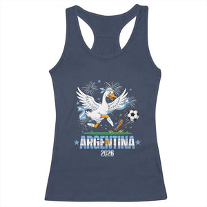 Funny Argentina Soccer Goose Racerback Tank Top Football Fan Graphic