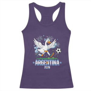 Funny Argentina Soccer Goose Racerback Tank Top Football Fan Graphic