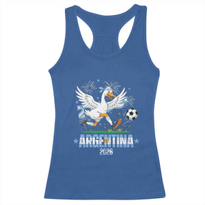 Funny Argentina Soccer Goose Racerback Tank Top Football Fan Graphic