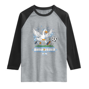 Funny Argentina Soccer Goose Raglan Shirt Football Fan Graphic