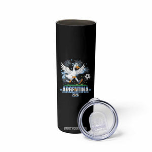 Funny Argentina Soccer Goose Skinny Tumbler Football Fan Graphic