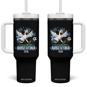 Funny Argentina Soccer Goose Tumbler With Handle Football Fan Graphic