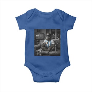Funny Bigfoot Watching Soccer Baby Onesie Argentina Futbol Fan