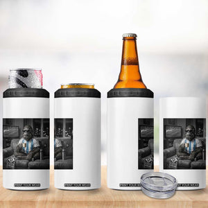 Funny Bigfoot Watching Soccer 4 in 1 Can Cooler Tumbler Argentina Futbol Fan