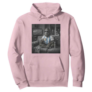 Funny Bigfoot Watching Soccer Hoodie Argentina Futbol Fan