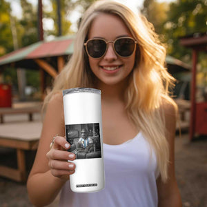 Funny Bigfoot Watching Soccer Skinny Tumbler Argentina Futbol Fan