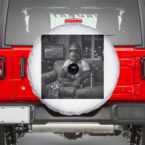 Funny Bigfoot Watching Soccer Spare Tire Cover Argentina Futbol Fan TS12 White Print Your Wear