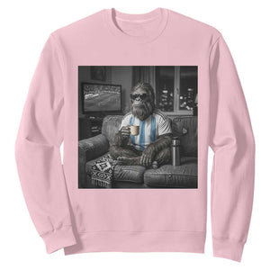 Funny Bigfoot Watching Soccer Sweatshirt Argentina Futbol Fan
