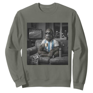 Funny Bigfoot Watching Soccer Sweatshirt Argentina Futbol Fan