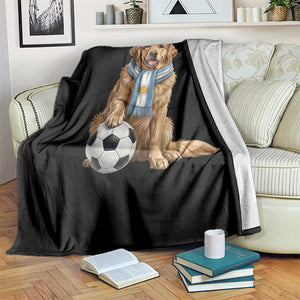 Golden Retriever Soccer Fan Throw Blanket Argentina Football Pride