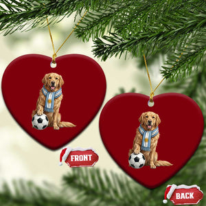 Golden Retriever Soccer Fan Ceramic Ornament Argentina Football Pride