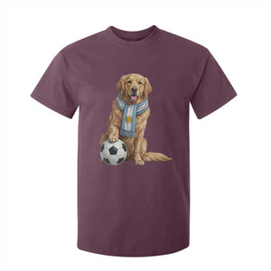 Golden Retriever Soccer Fan T Shirt For Kid Argentina Football Pride