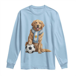 Golden Retriever Soccer Fan Long Sleeve Shirt Argentina Football Pride